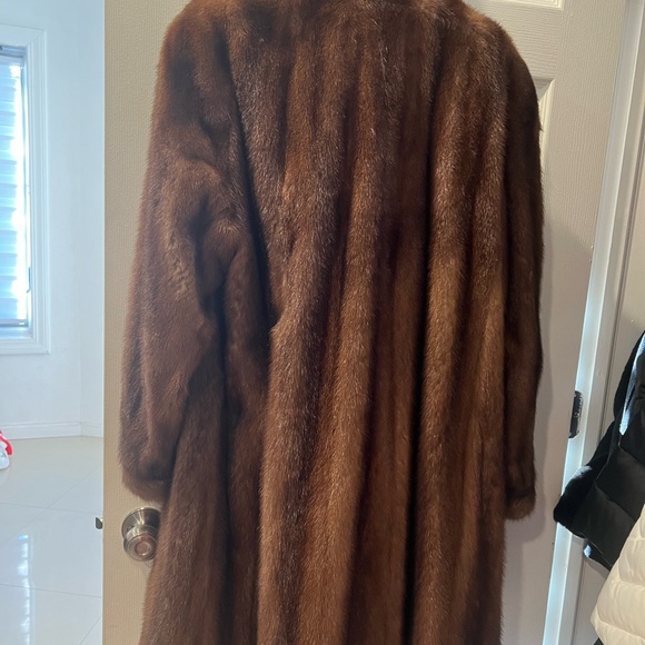 Brown mink women long swing coat - size 16. Made in Spain - Picture 2 of 7